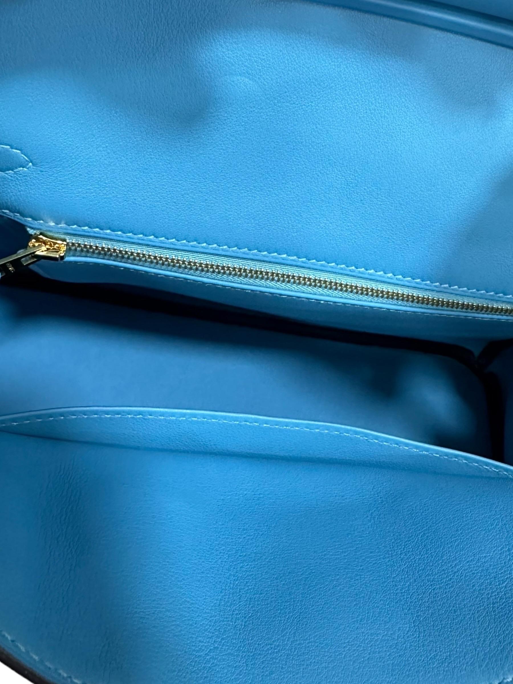Borsa A Mano Hermès Birkin 25 Swift Blue Izmir 2019 en vente 13