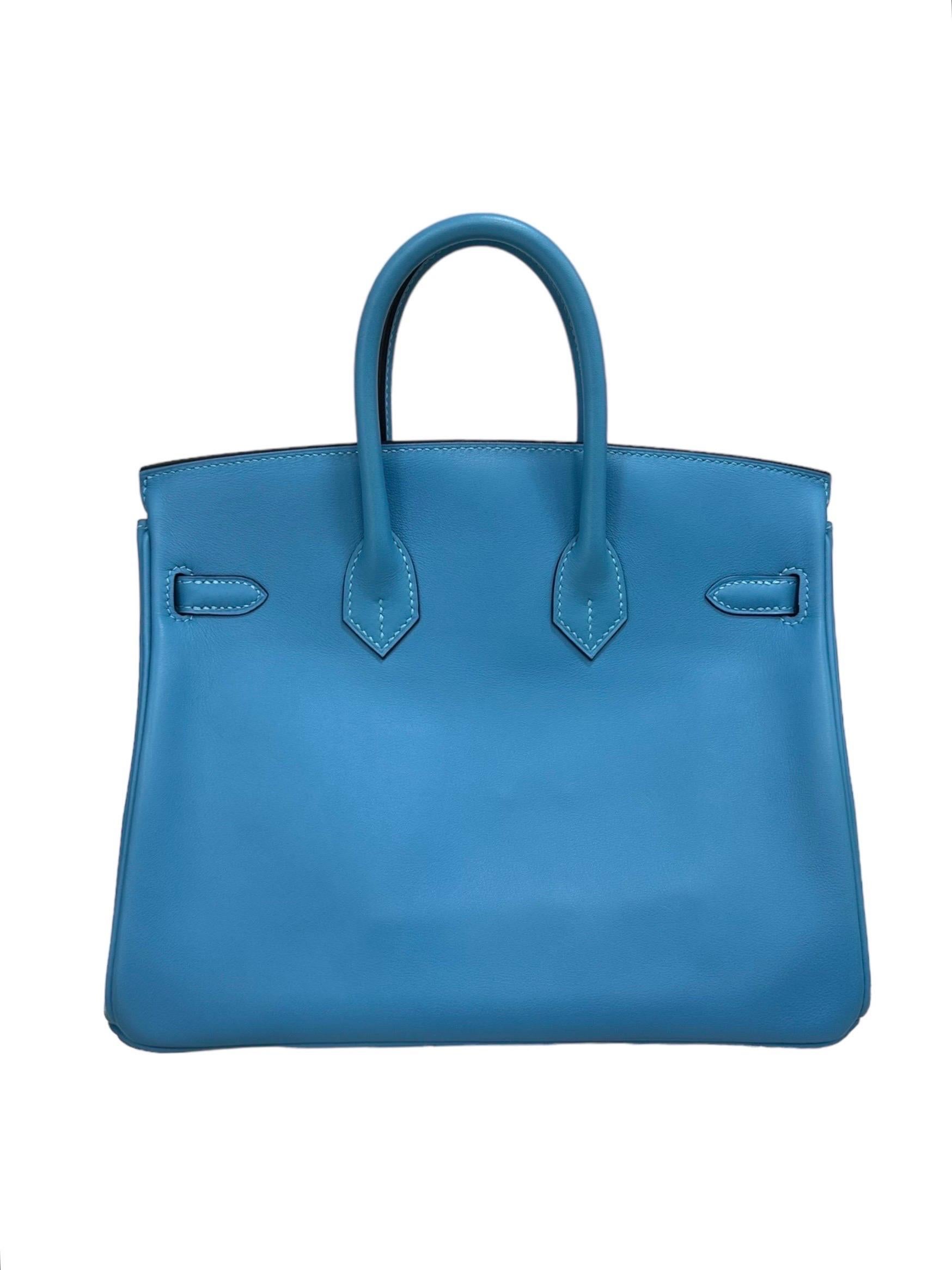 Borsa A Mano Hermès Birkin 25 Swift Blue Izmir 2019 For Sale 2