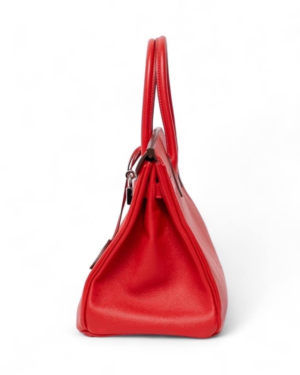 Borsa a mano Hermès Birkin 30 Epsom Rouge Casaque In Excellent Condition For Sale In Torre Del Greco, IT