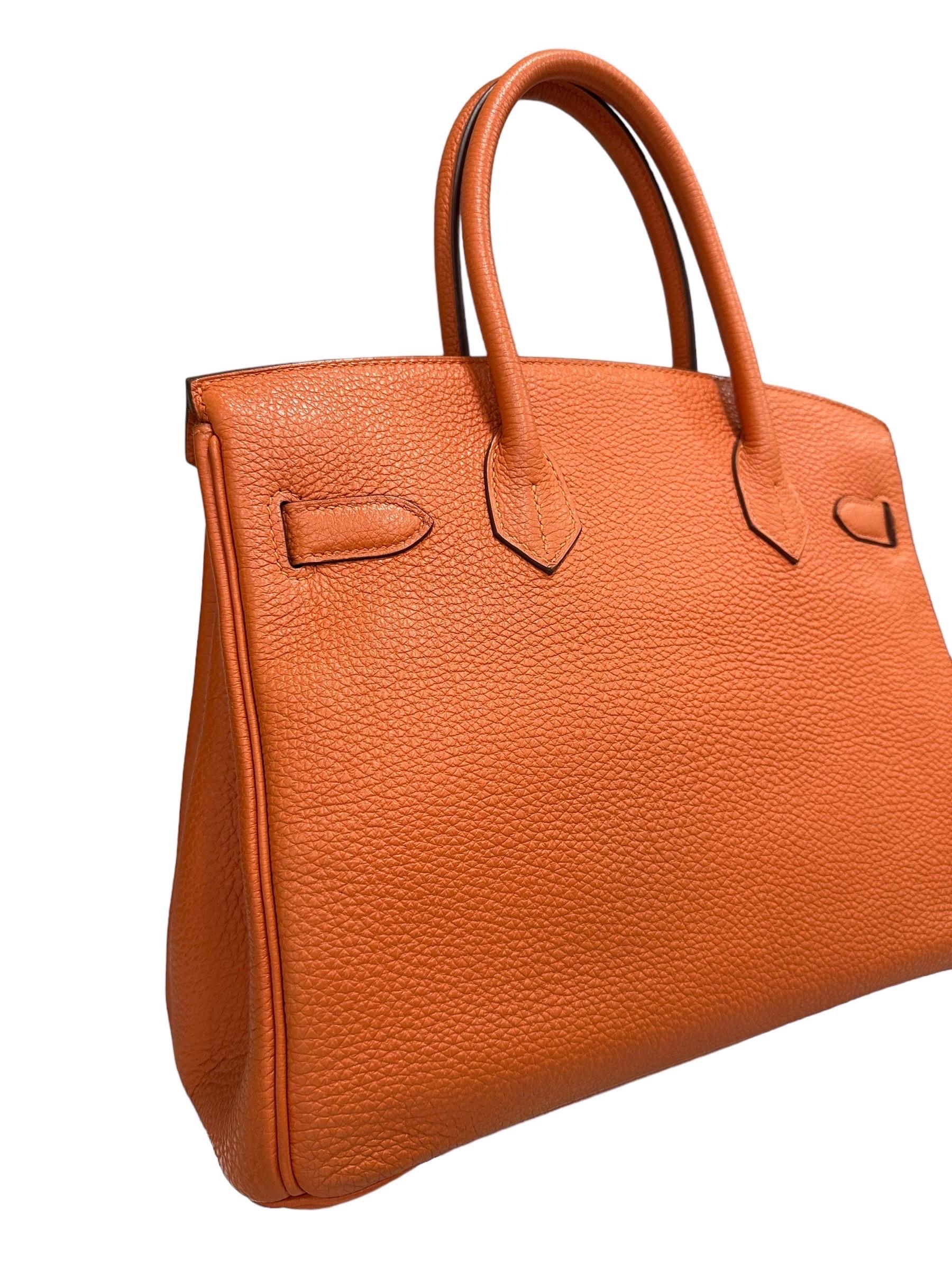 Borsa A Mano Hermès Birkin 30 Togo Orange 2007 For Sale 5