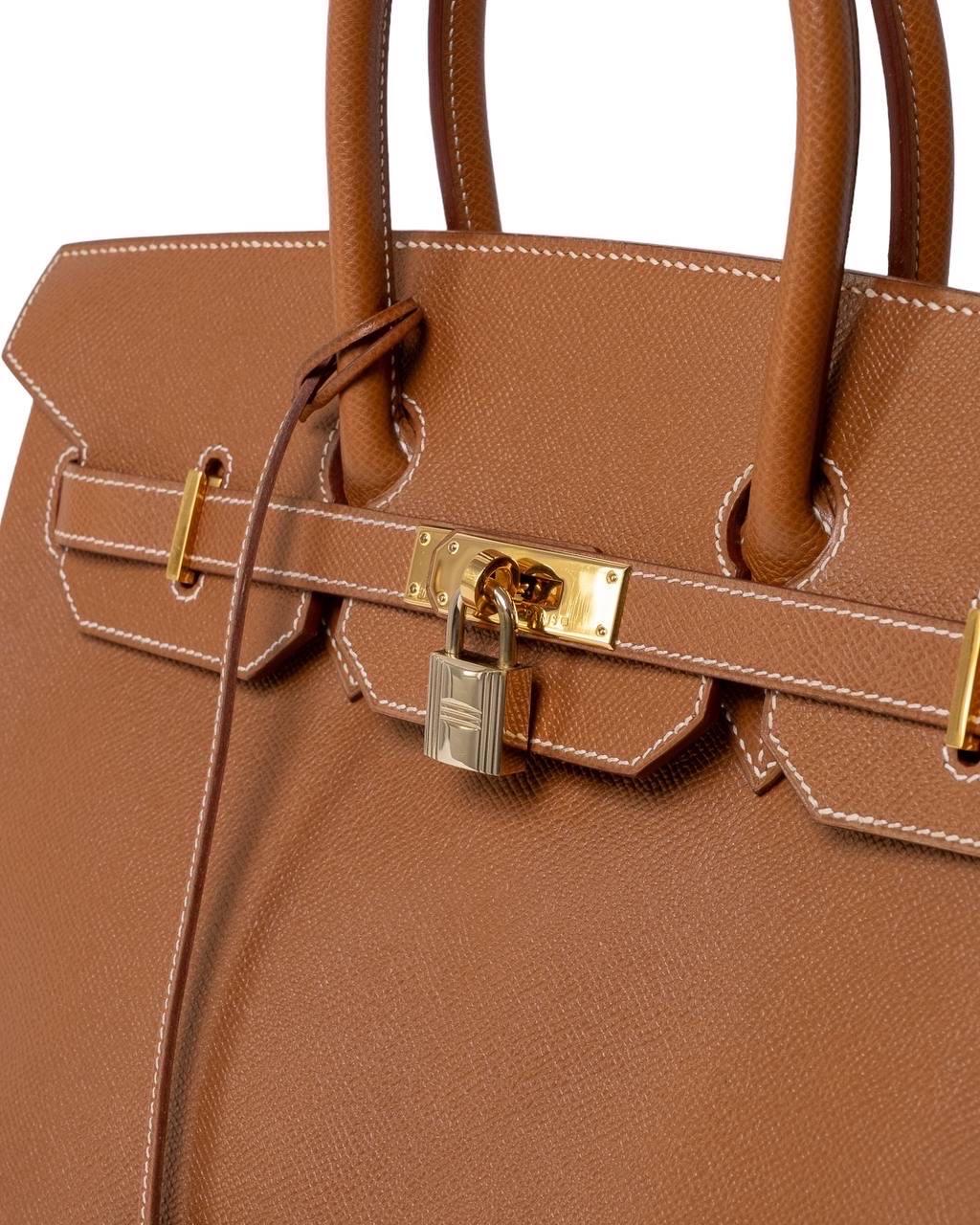 Borsa A Mano Hermès Birkin 35 Epsom Gold For Sale 7