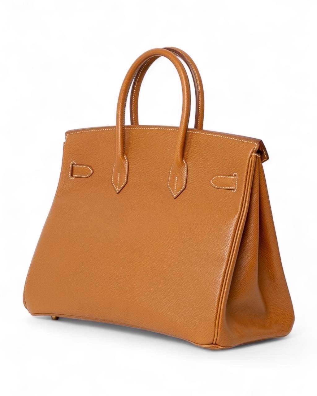 Borsa A Mano Hermès Birkin 35 Epsom Gold In Good Condition For Sale In Torre Del Greco, IT
