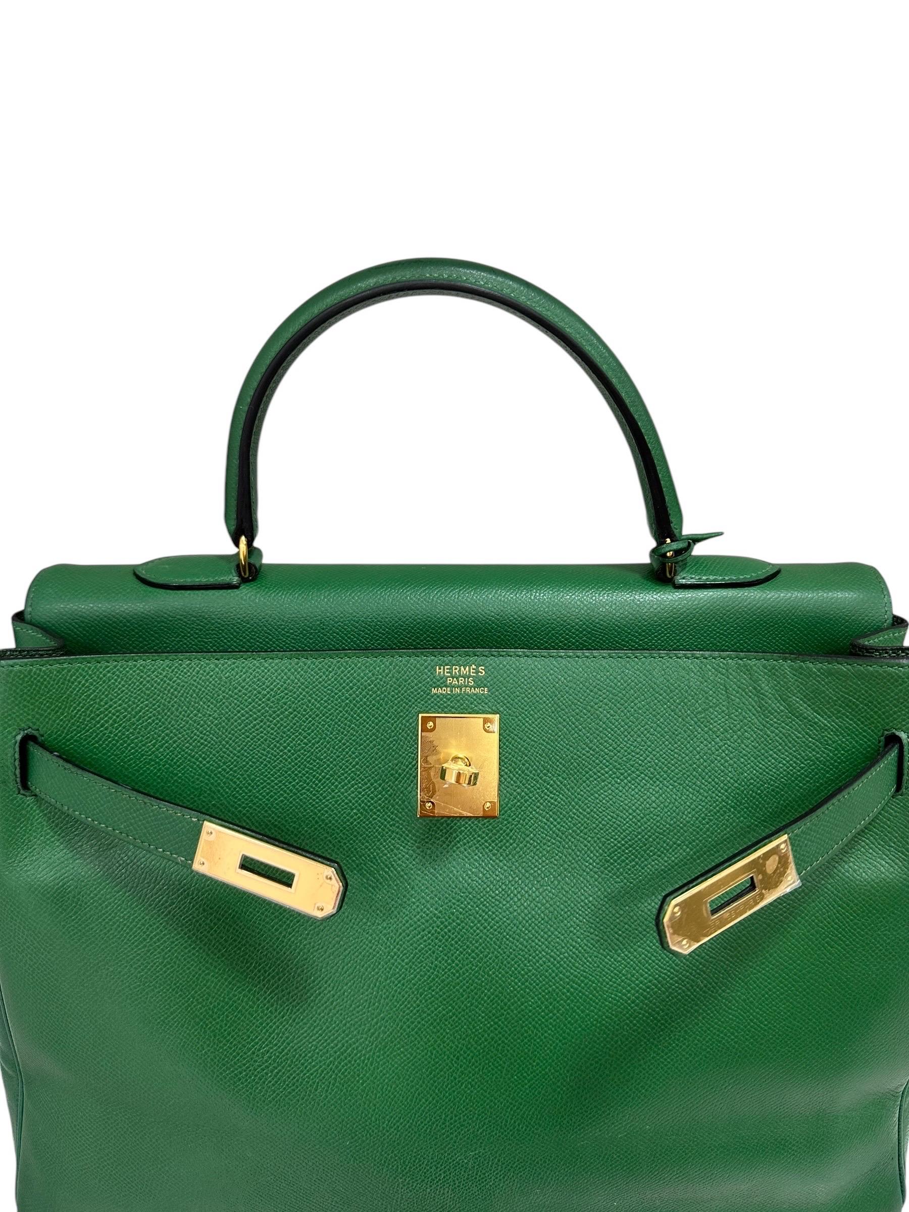 Borsa A Mano Hermès Kelly 35 Epsom Vert Bengale 14