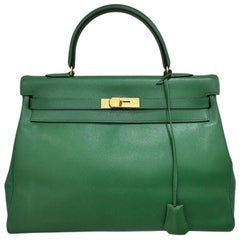 Borsa A Mano Hermès Kelly 35 Epsom Vert Bengale