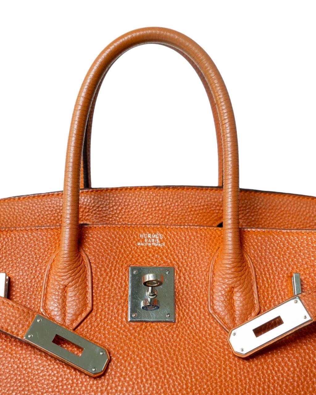 Borsa a Mano Hermès Sac Birkin 30 Togo Potiron Orange 4