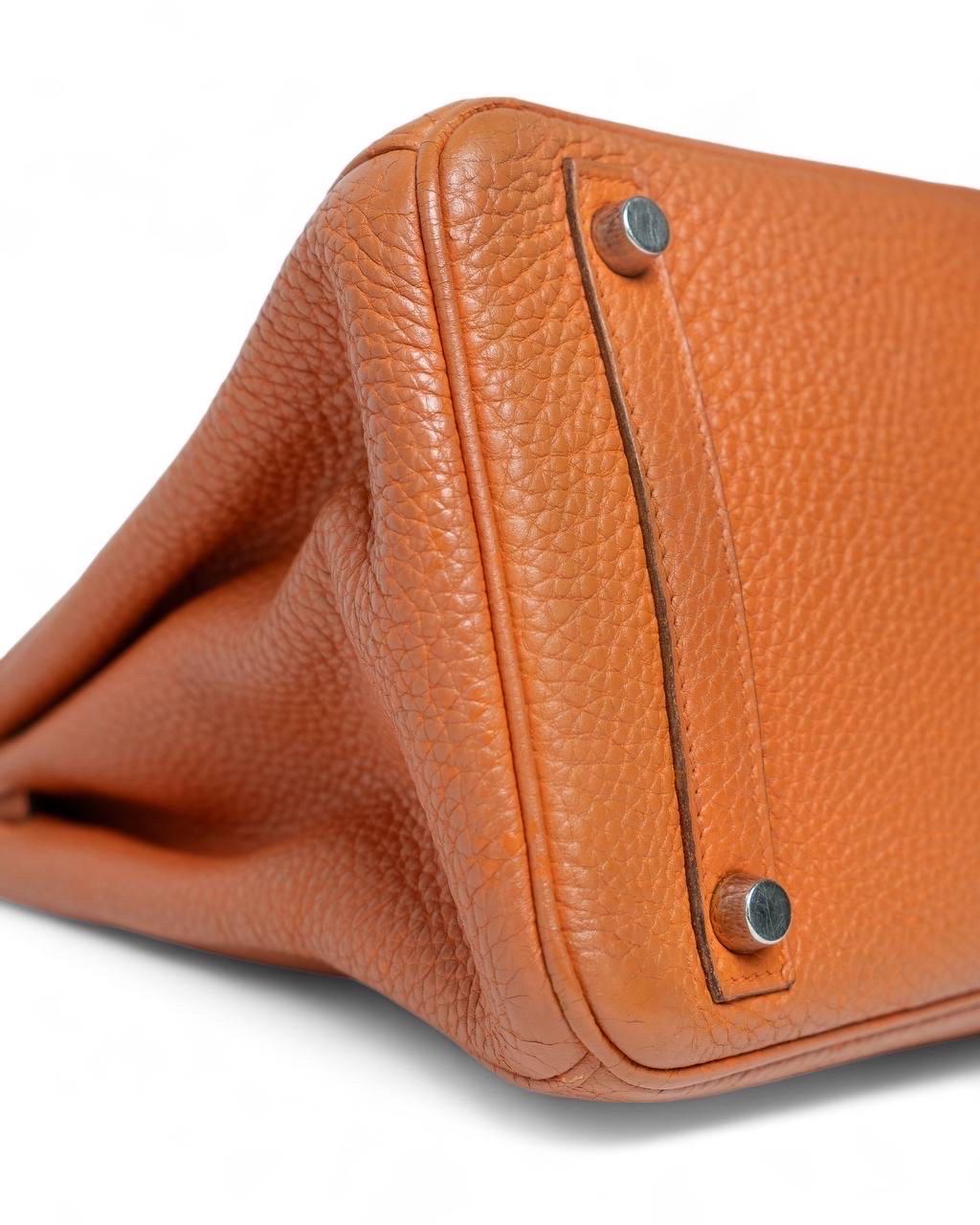 Borsa a Mano Hermès Sac Birkin 30 Togo Potiron Orange 6