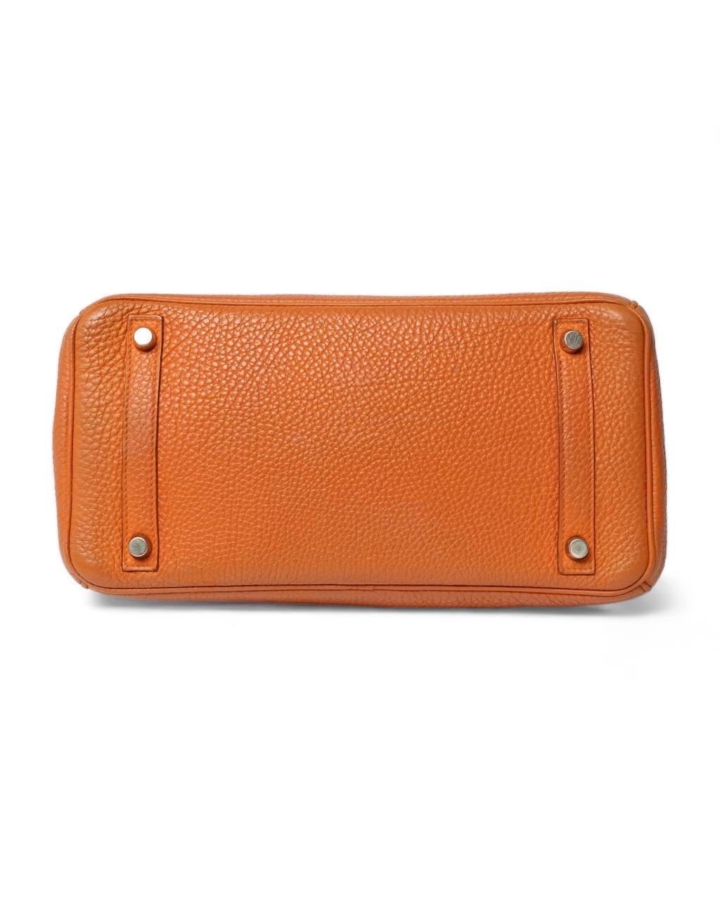 Borsa a Mano Hermès Sac Birkin 30 Togo Potiron Orange 8