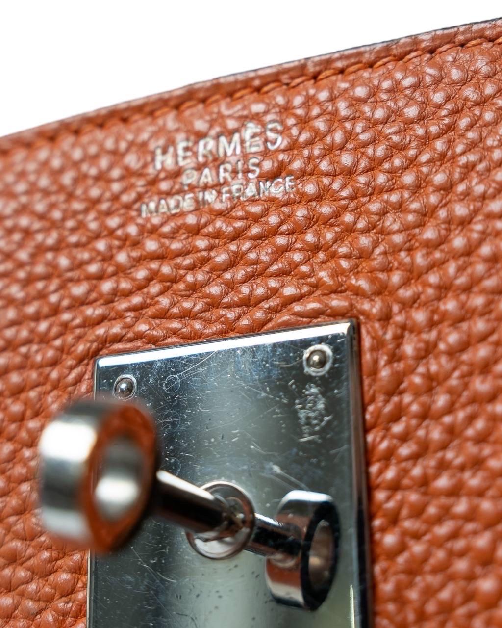 Women's Borsa a Mano Hermès Sac Birkin 30 Togo Potiron Orange