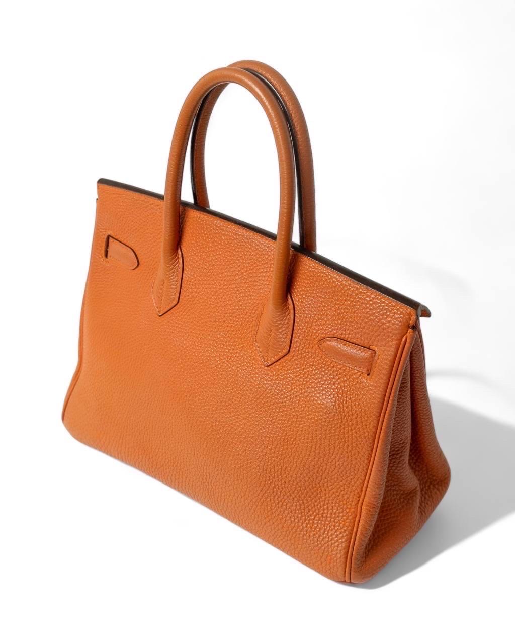 Borsa a Mano Hermès Sac Birkin 30 Togo Potiron Orange 3