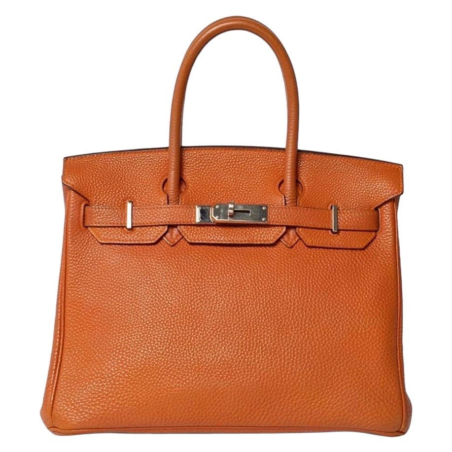 Borsa a Mano Hermès Tasche Birkin 30 Togo Potiron Orange
