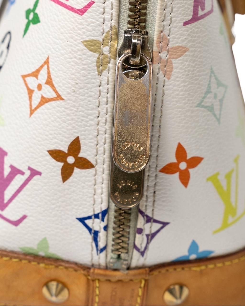 Borsa a Mano Louis Vuitton Alma MM Multicolor Bianco 5
