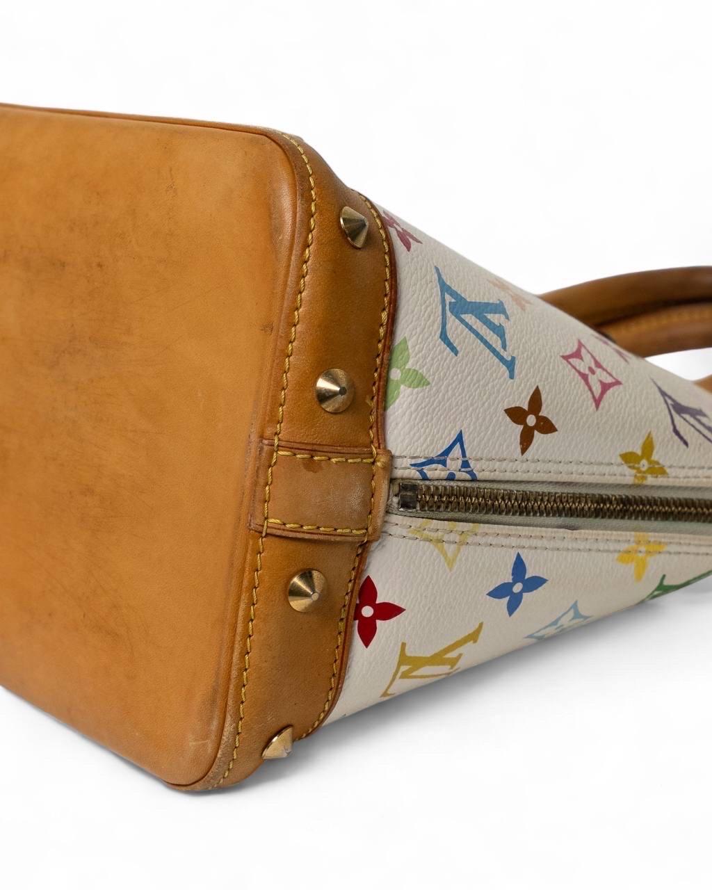 Borsa a Mano Louis Vuitton Alma MM Multicolor Bianco 6