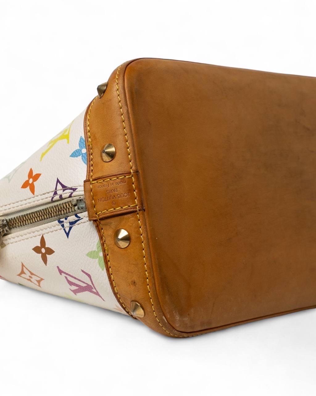 Borsa a Mano Louis Vuitton Alma MM Multicolor Bianco 7