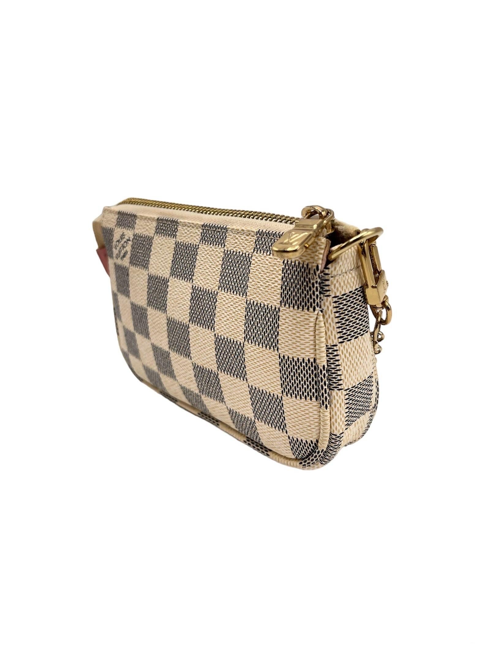 Borsa A Mano Louis Vuitton Mini Pochette Accessories Cruise Damier Azur For Sale 2