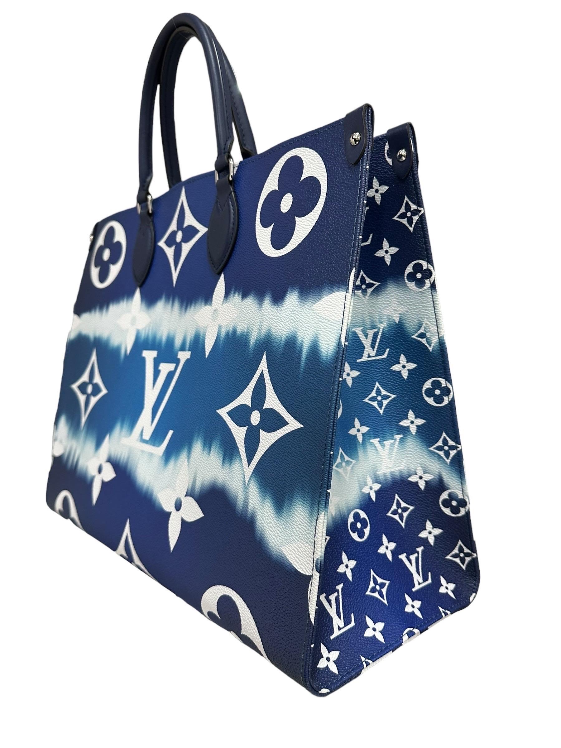 Women's Borsa A Mano Louis Vuitton On-The-Go GM Escale Blu