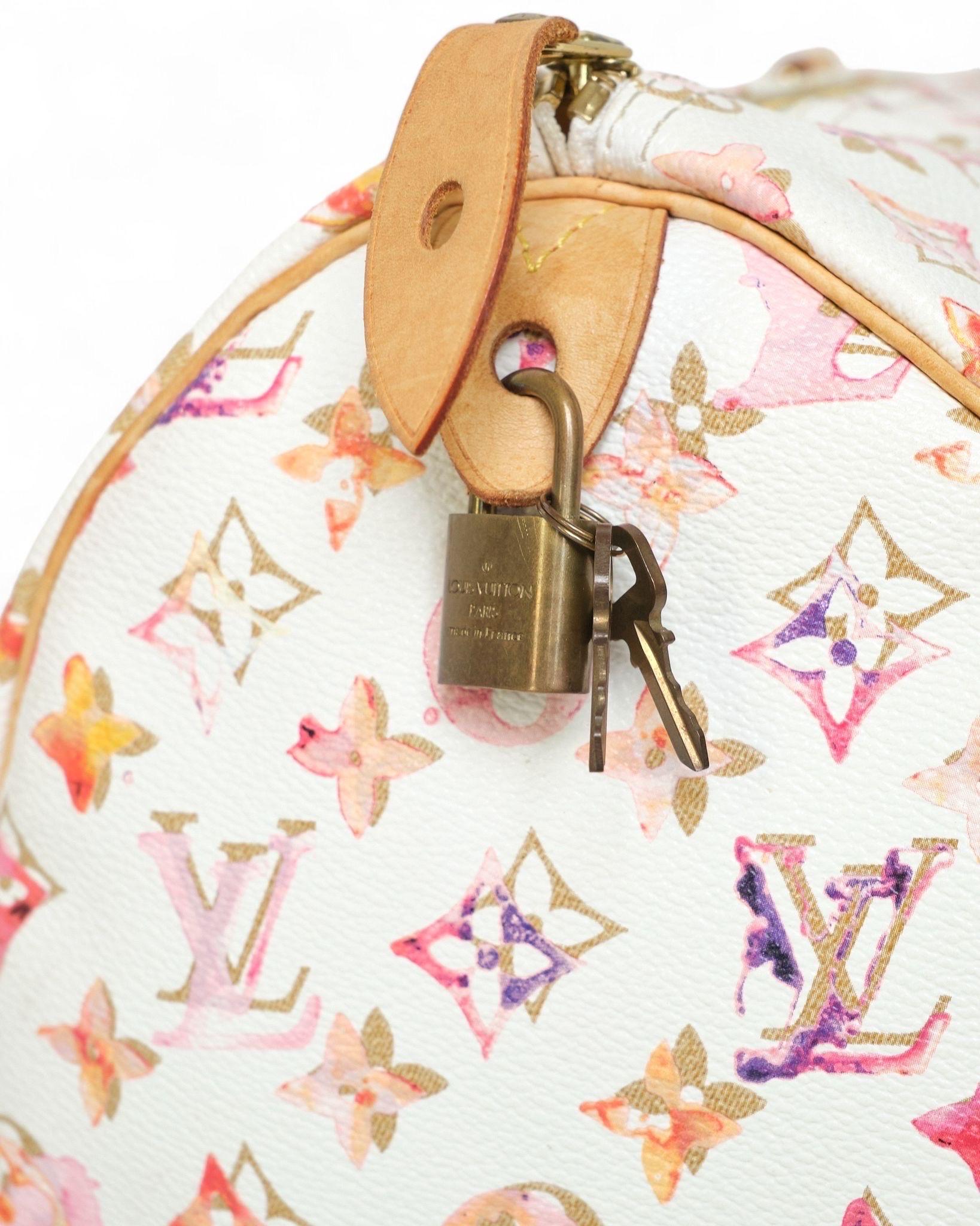 Borsa a mano Louis Vuitton Speedy 35 Monogram Aquarelle In Good Condition In Torre Del Greco, IT