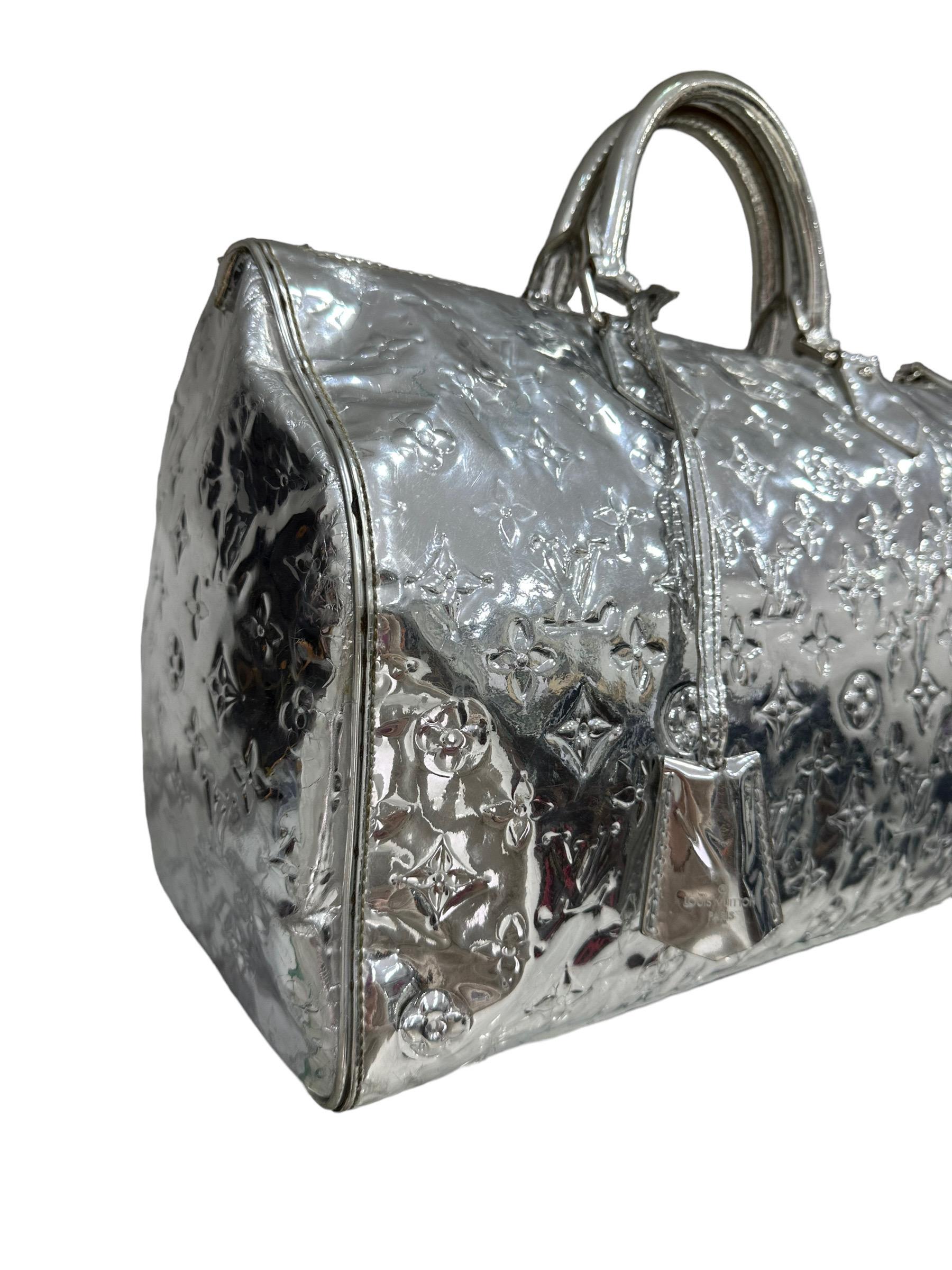 Donna Borsa A Mano Louis Vuitton Speedy Miroir Argento 2008