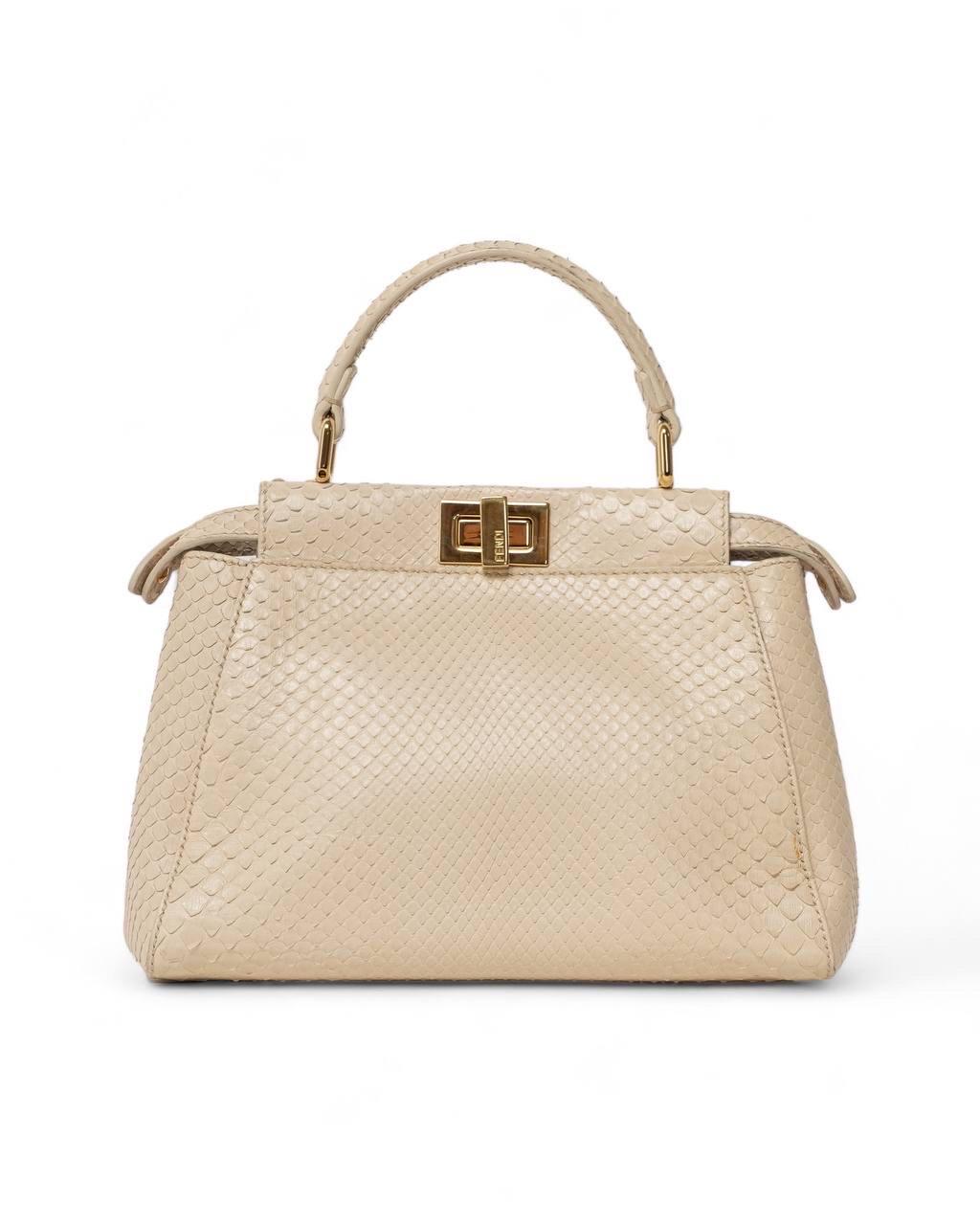 Borsa a ManoFendi Peekaboo Mini con Ricamo In Good Condition For Sale In Torre Del Greco, IT