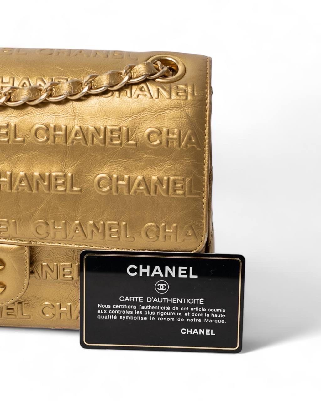 Borsa a spalla Chanel 2.55 Signature CC Paris-Dallas Oro en vente 7
