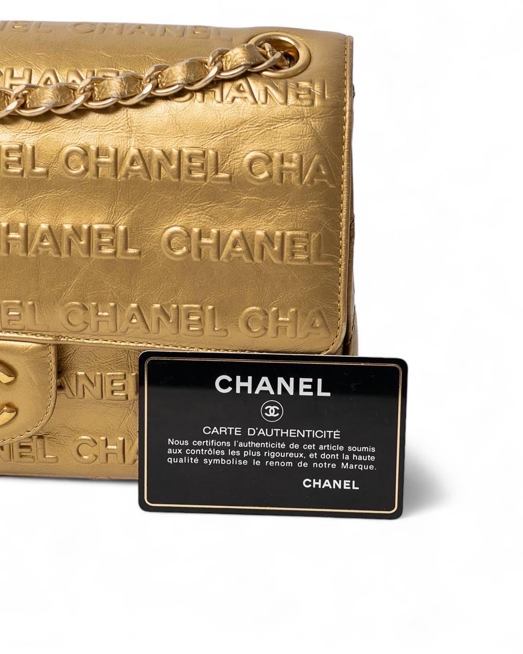 Borsa a spalla Chanel 2.55 Signature CC Paris-Dallas Oro en vente 8
