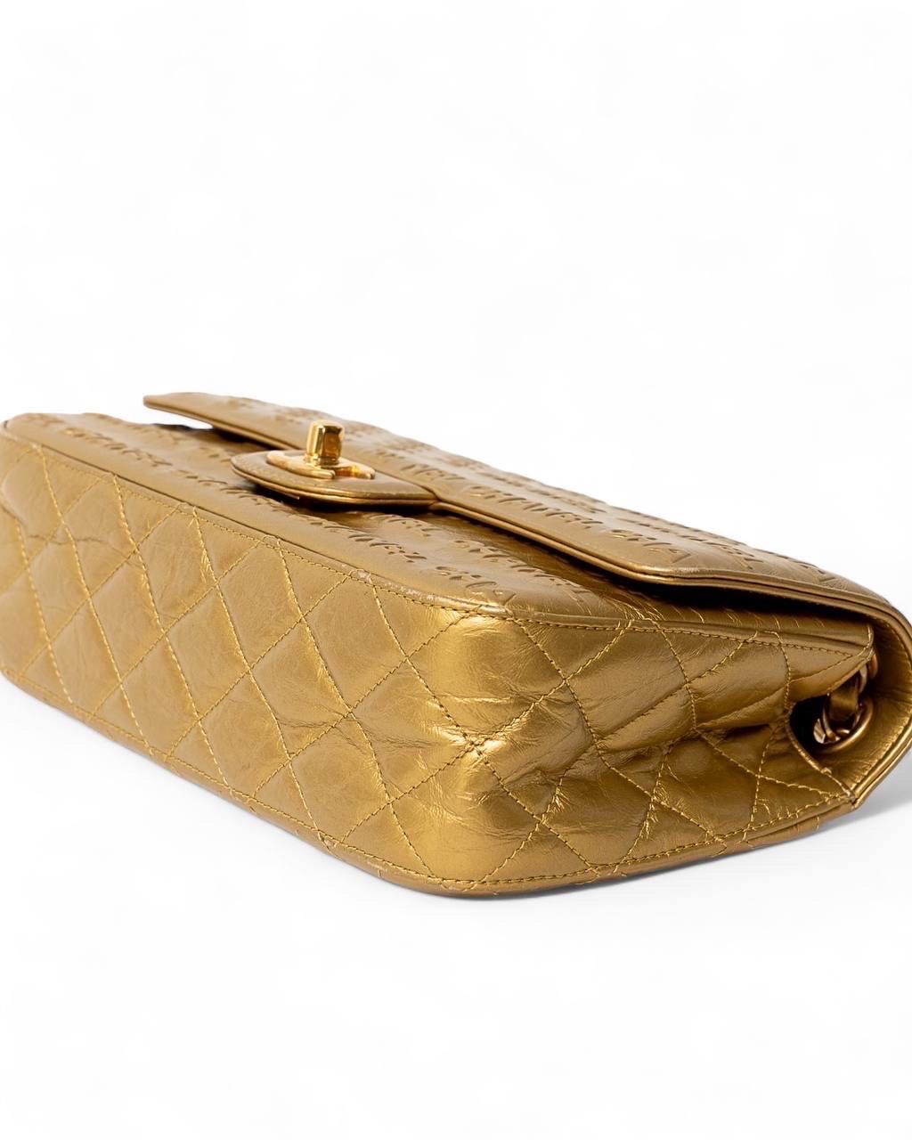 Borsa a spalla Chanel 2.55 Signature CC Paris-Dallas Oro en vente 1