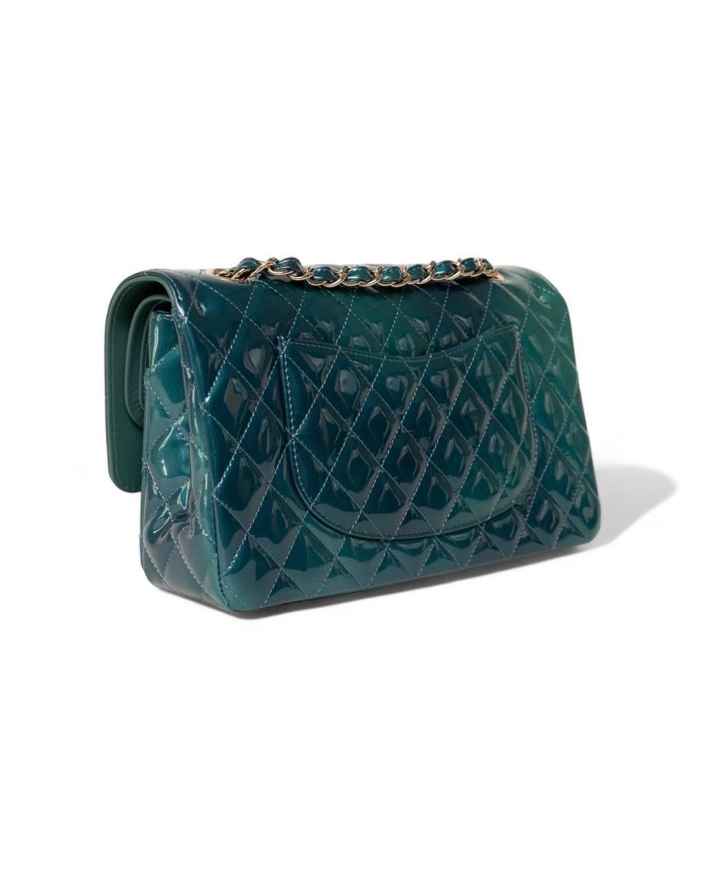 De las mujeres Borsa a Spalla Chanel 2.55 Timeless Vernice Blu Verde en venta