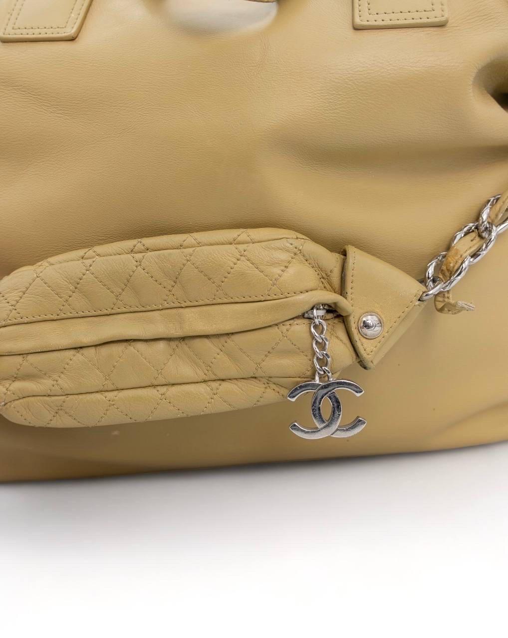 Borsa a spalla Chanel Big Shopper Ocra Pour femmes en vente