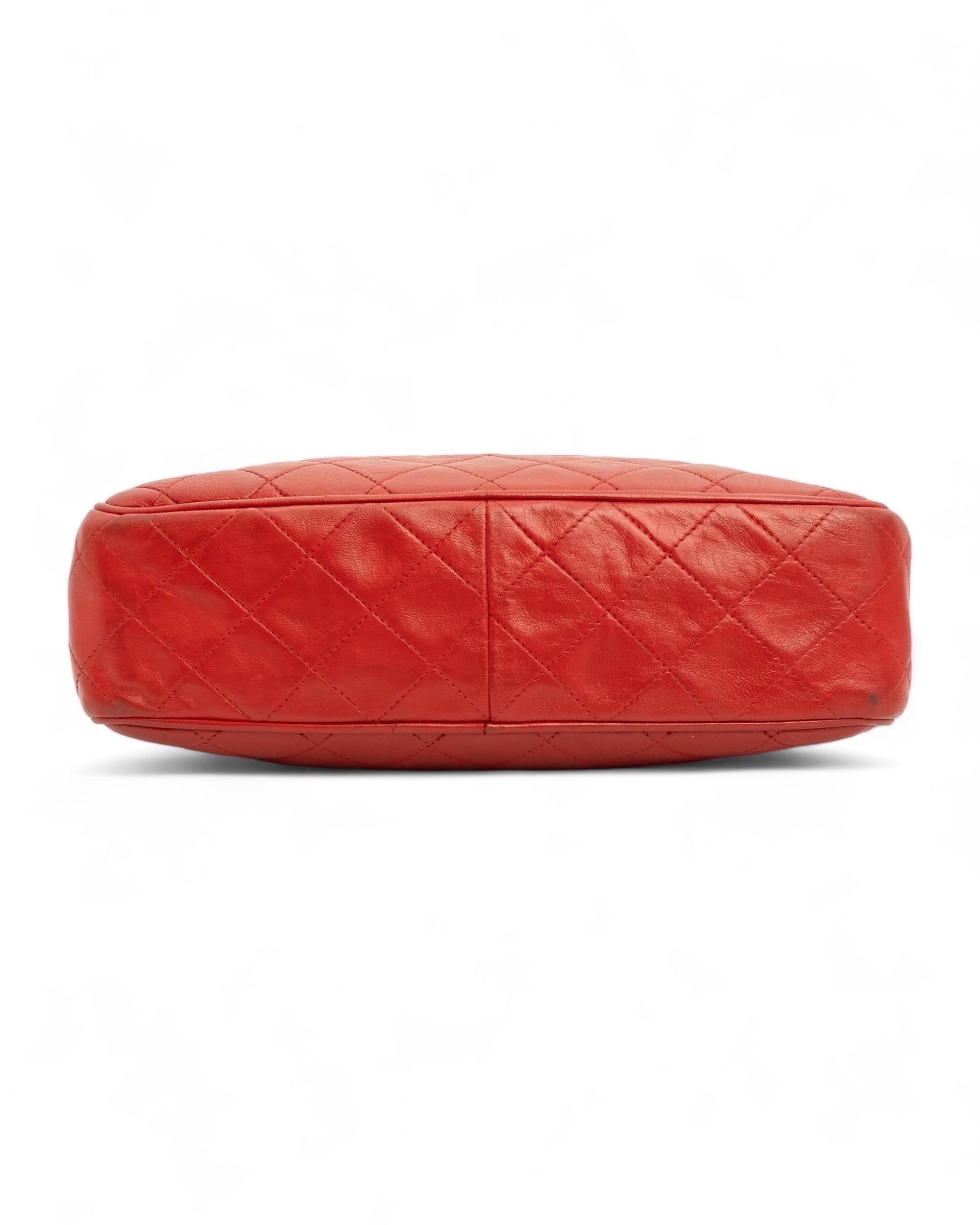 Borsa a Spalla Chanel Bolsa Cámara Vintage Pelle Rossa en venta 5