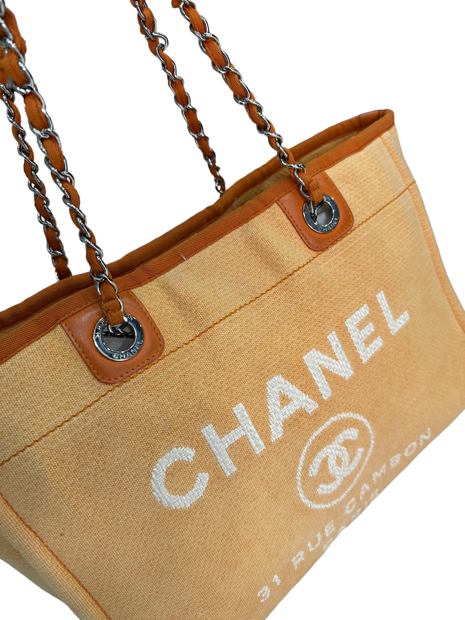 Borsa A Spalla Chanel Deauville Kette Arancione 2016/2017 (Orange) im Angebot