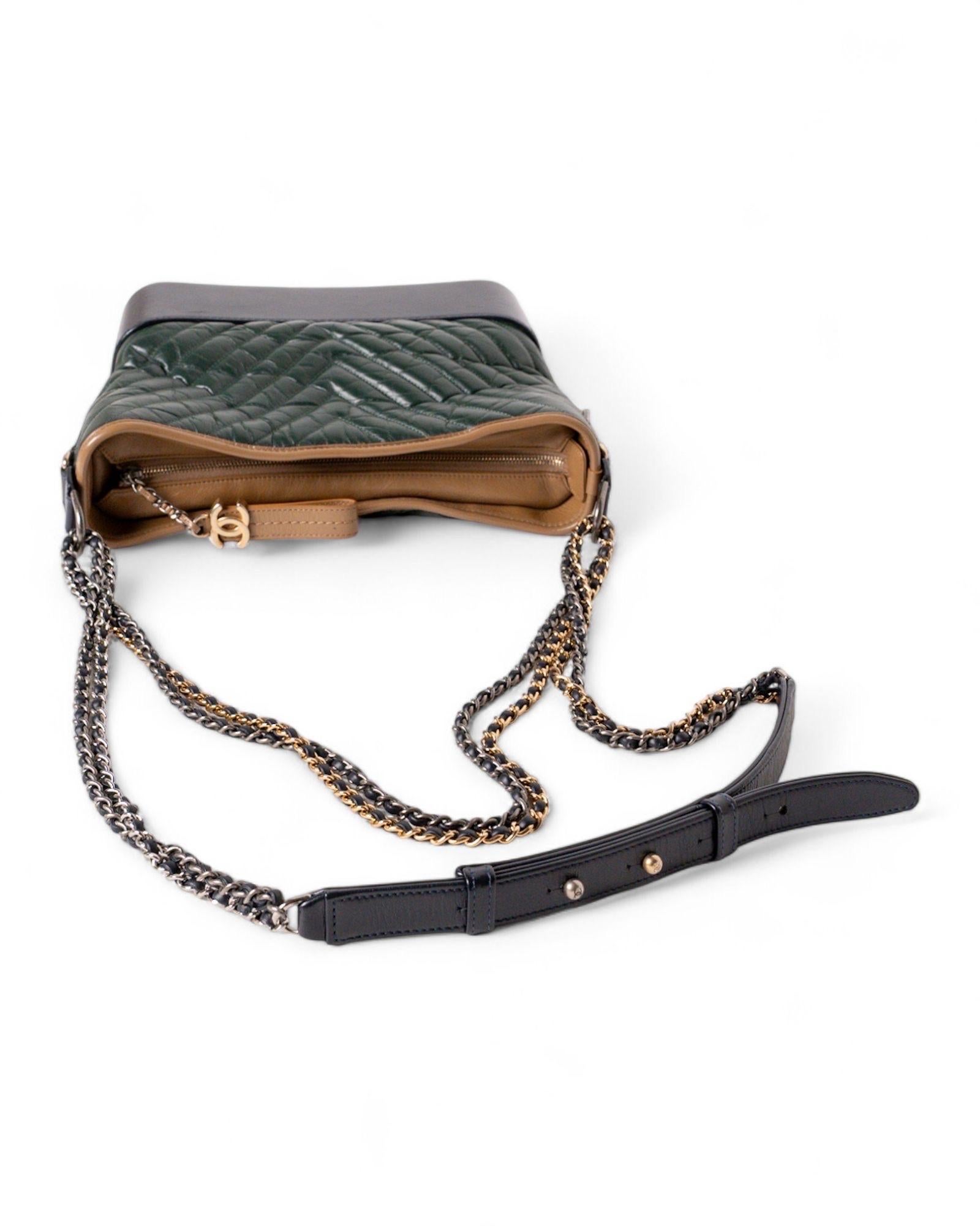 Borsa a spalla Chanel Gabrielle Medium Tricolor Verde For Sale 1