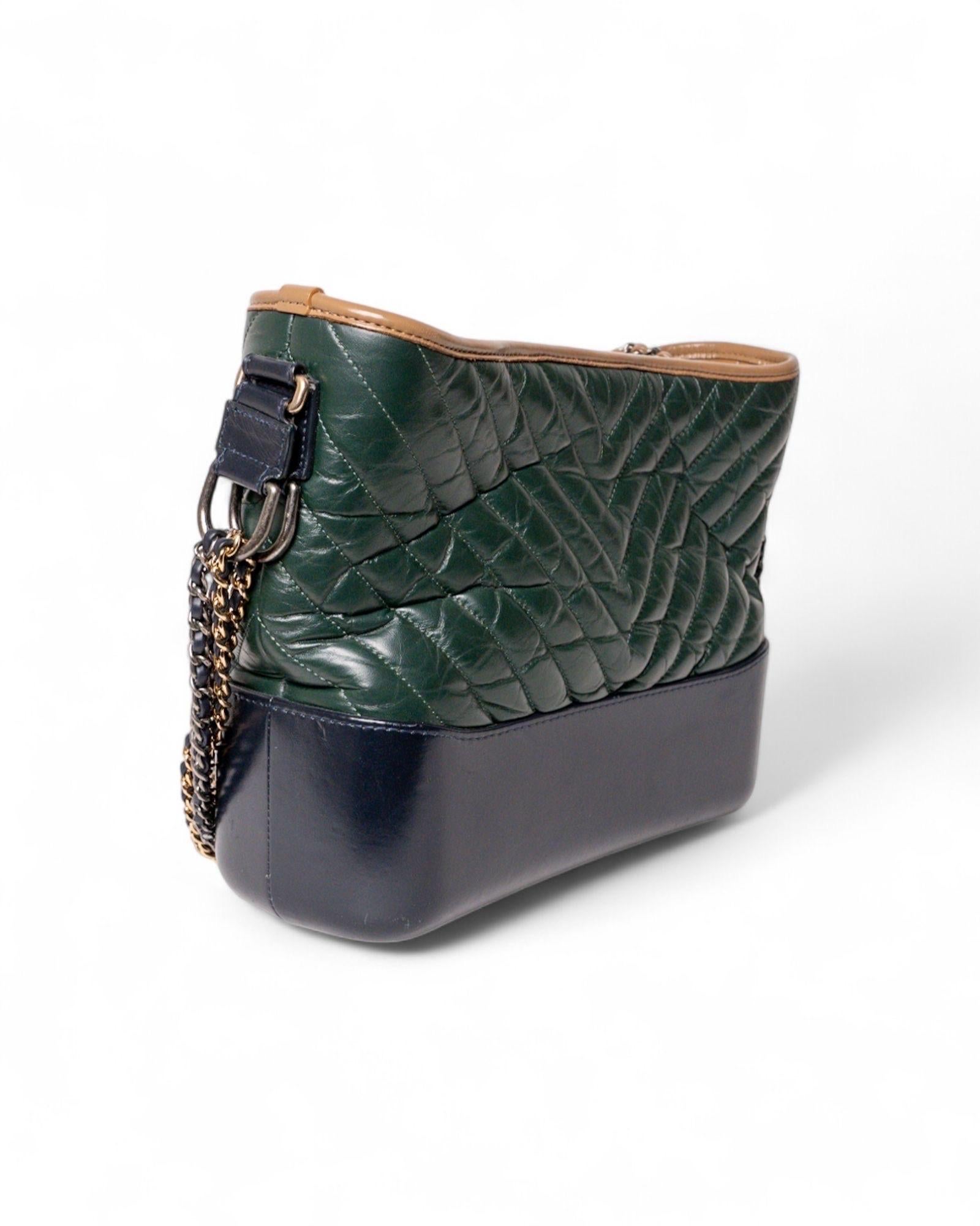 Borsa a spalla Chanel Gabrielle Medium Tricolor Verde For Sale 3