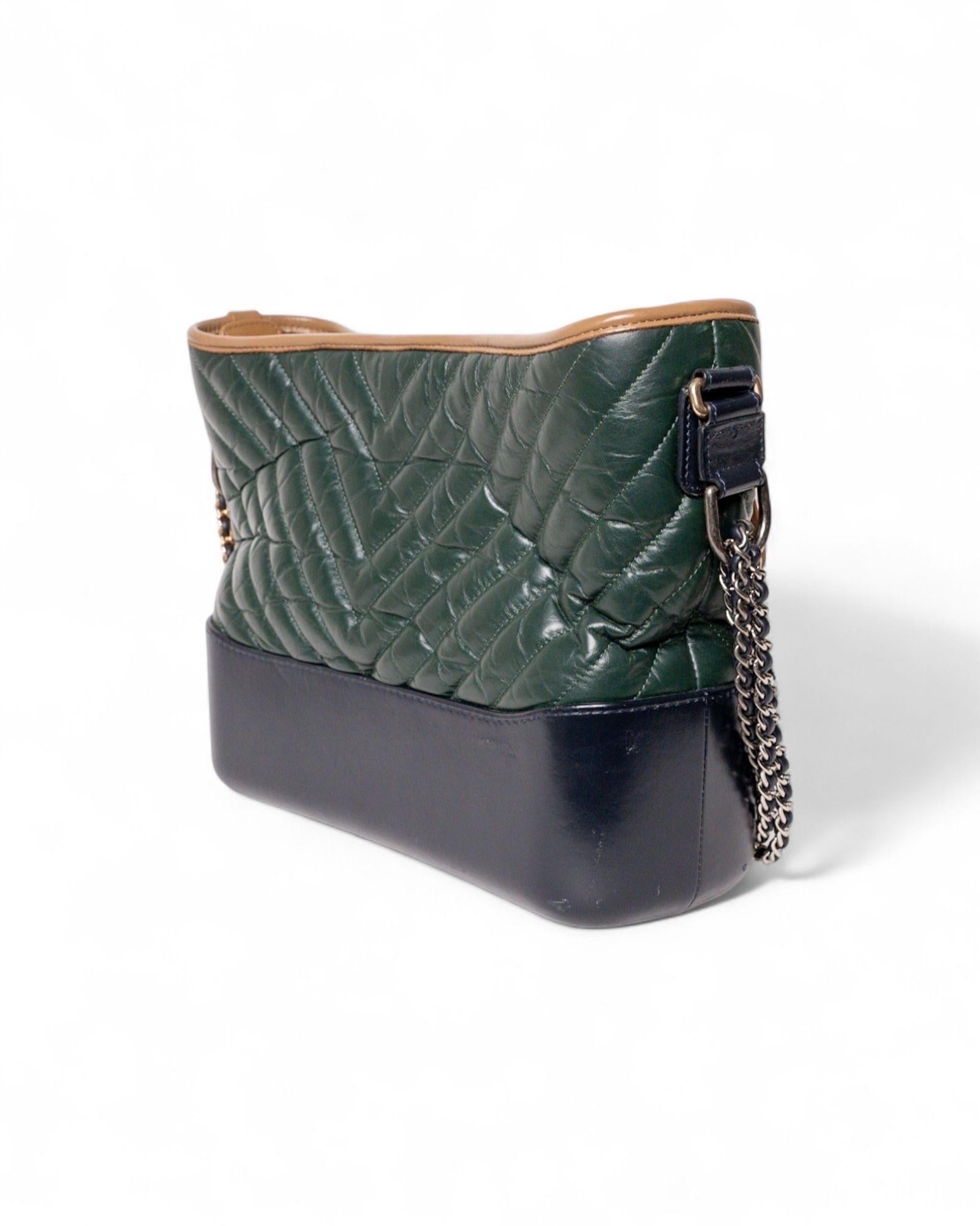 Borsa a spalla Chanel Gabrielle Medium Tricolor Verde For Sale 4