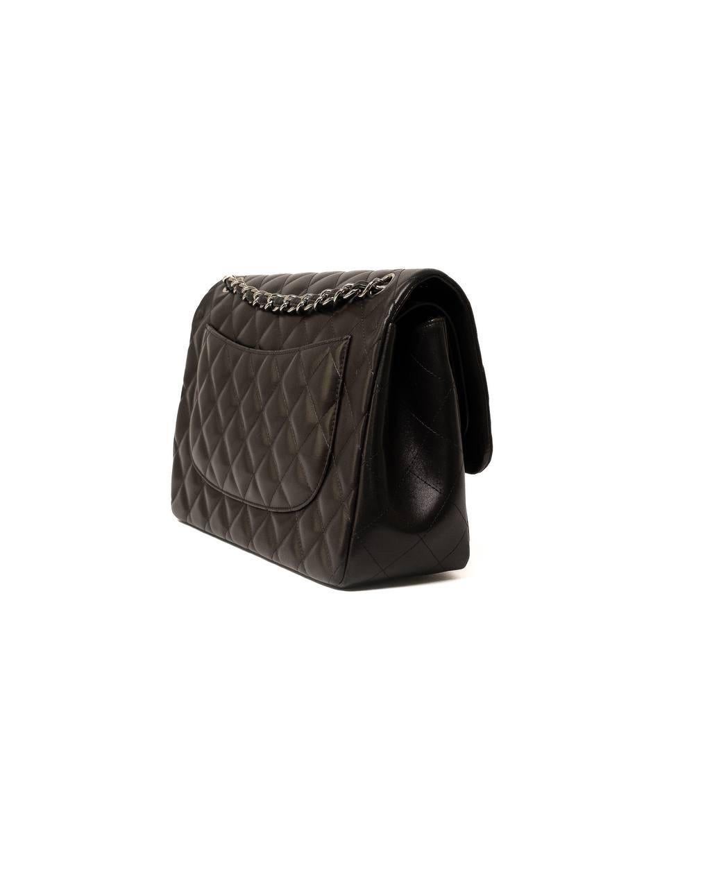 Borsa A Spalla Chanel Jumbo Timeless Double-Flap Nera For Sale 5