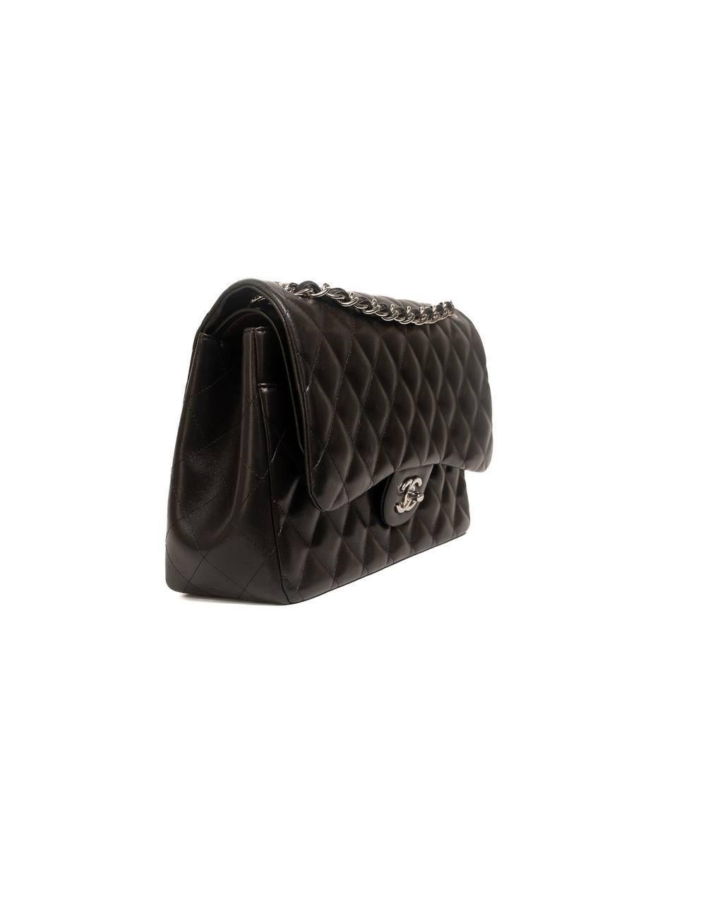 Black Borsa A Spalla Chanel Jumbo Timeless Double-Flap Nera For Sale