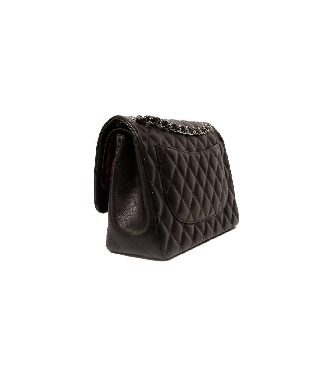 Borsa A Spalla Chanel Jumbo Timeless Double-Flap Nera For Sale 4