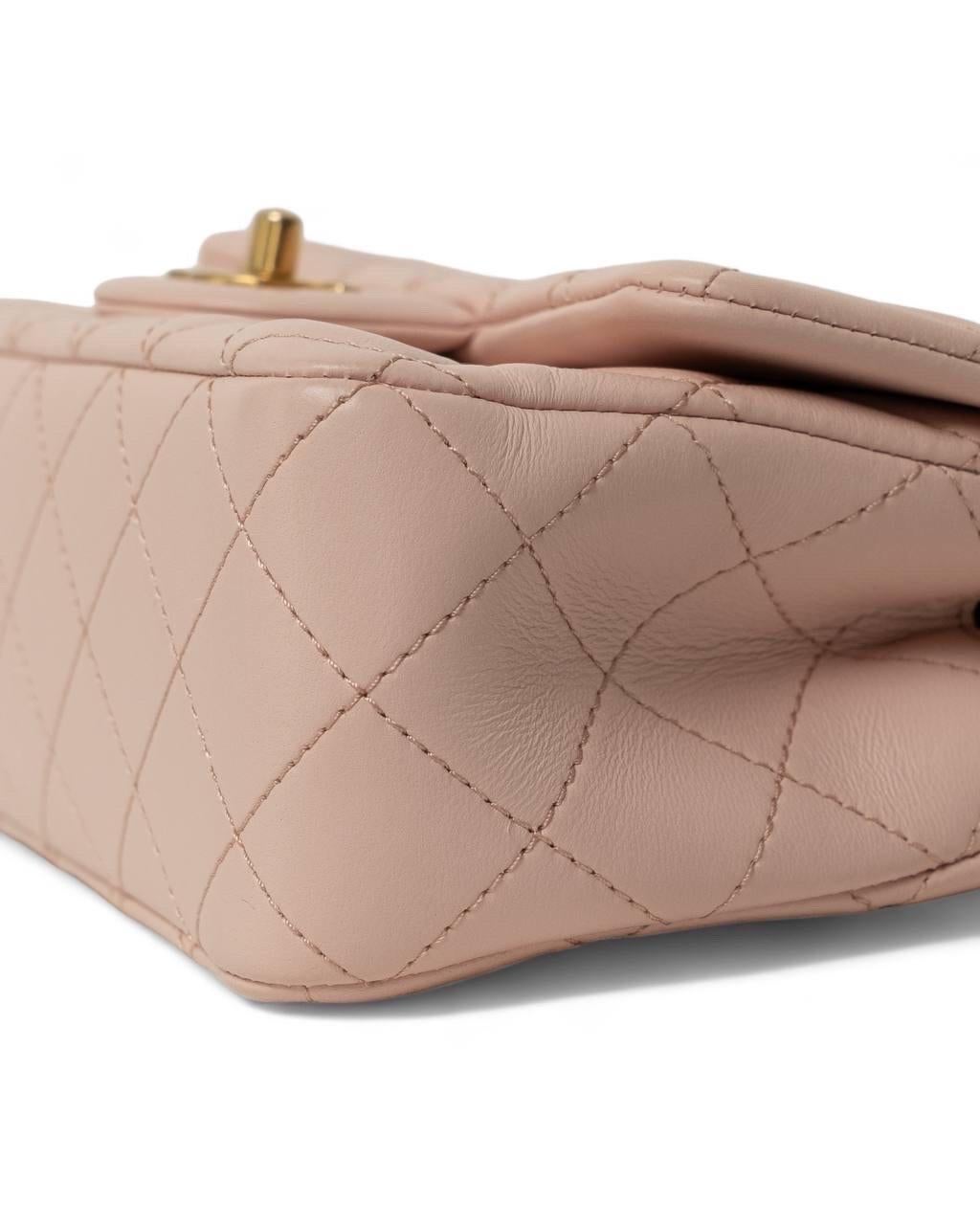 Borsa a Spalla Chanel Mini Flap Pearl Crush Timeless Rosa 7