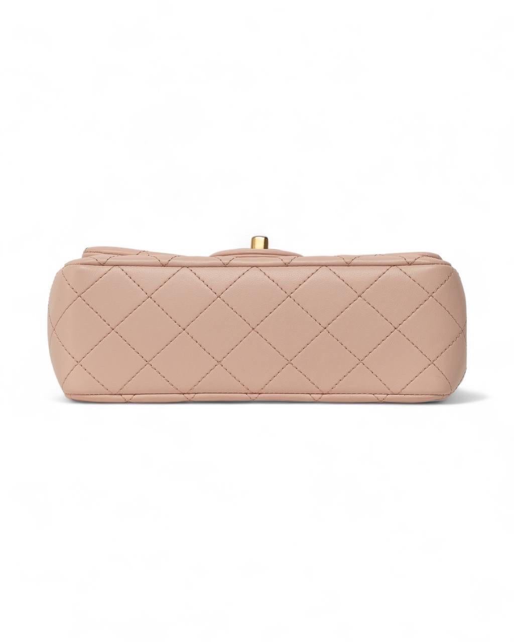 Borsa a Spalla Chanel Mini Flap Pearl Crush Timeless Rosa 9
