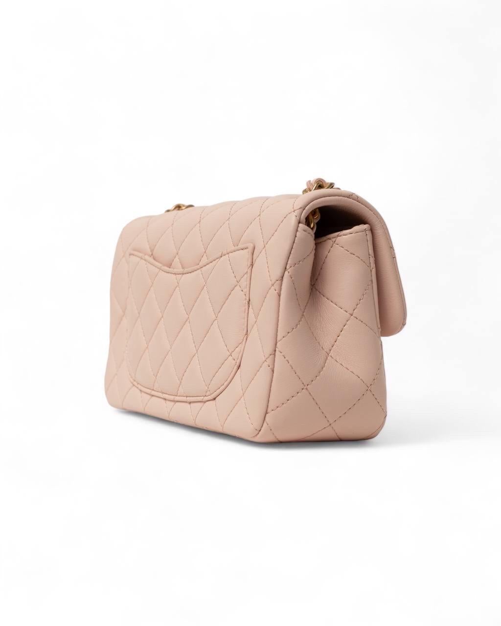 Borsa a Spalla Chanel Mini Flap Pearl Crush Timeless Rosa 3
