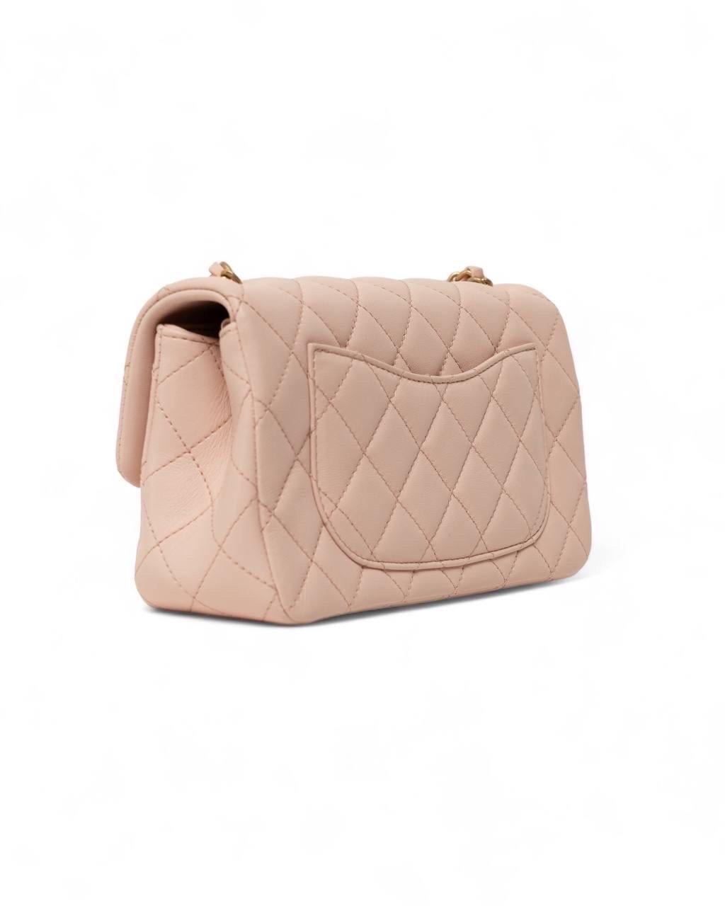 Borsa a Spalla Chanel Mini Flap Pearl Crush Timeless Rosa 4
