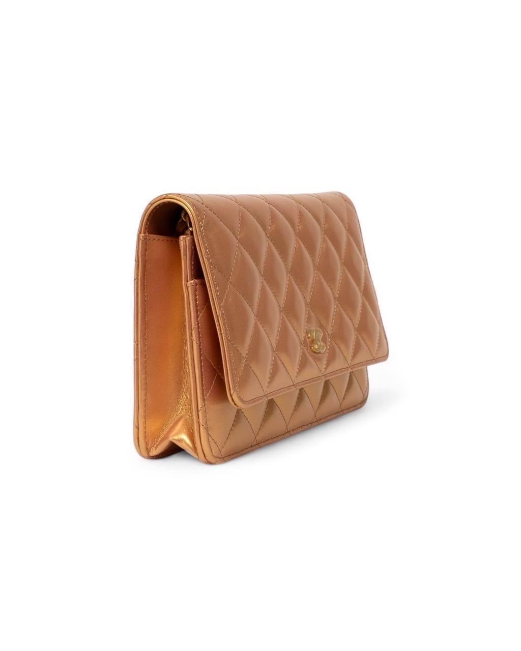 Portefeuille Chanel Borsa a Spalla sur chaîne Perlata Arancio Pour femmes en vente