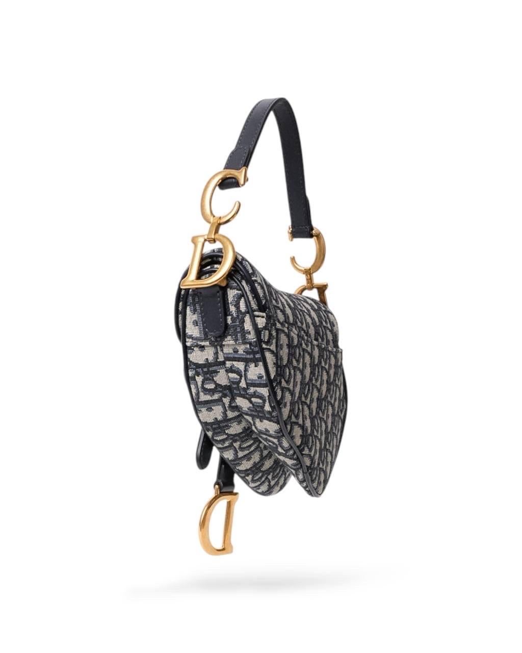 Borsa a Spalla Dior Sattel Mini-Jacquard-Mini-Jacquard-Schal in Schrägschnitt 1
