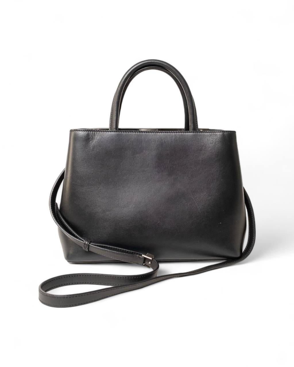 Black Borsa a Spalla Fendi 2Jours PM Rainbow Nera For Sale