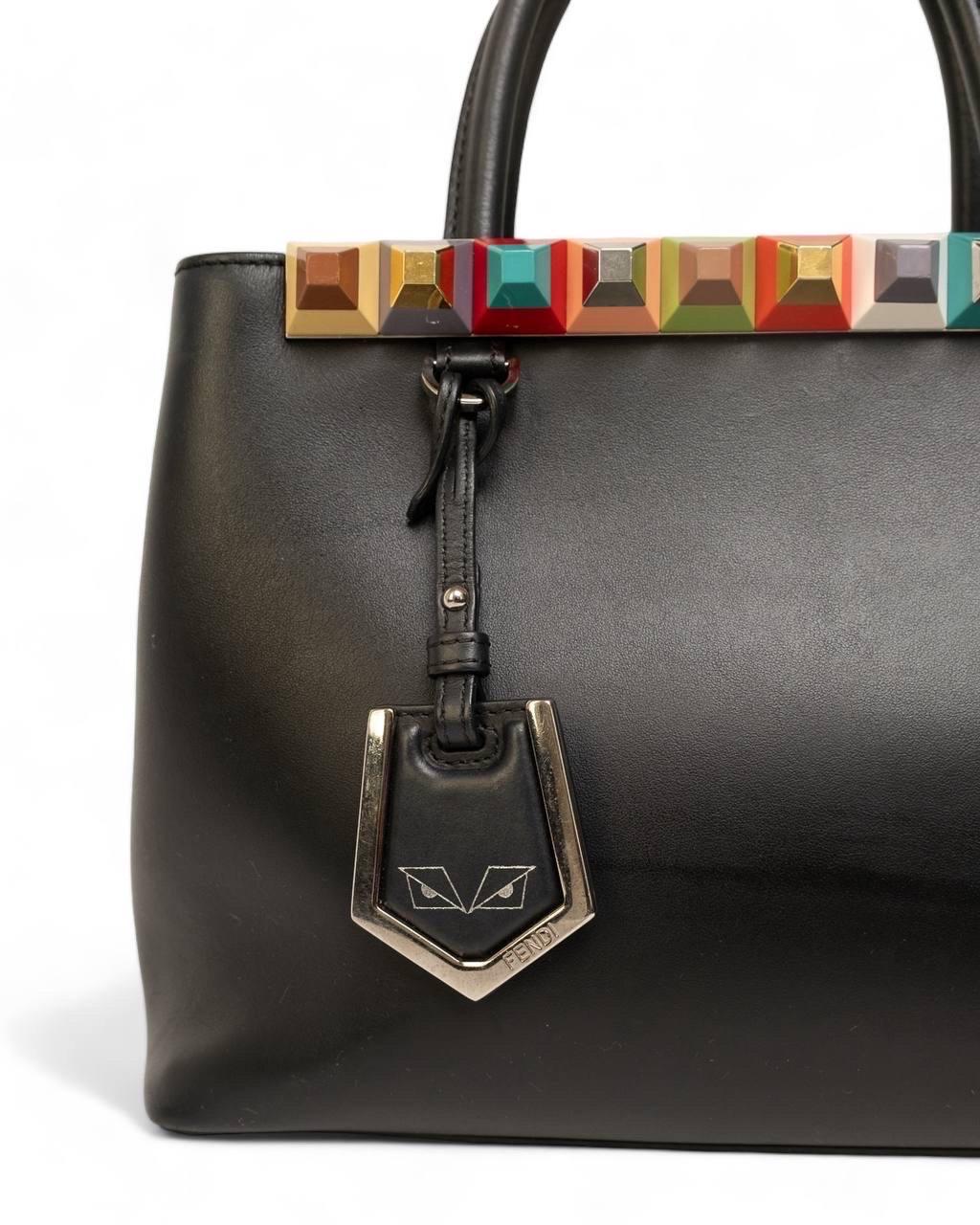 Borsa a Spalla Fendi 2Jours PM Rainbow Nera In Good Condition For Sale In Torre Del Greco, IT