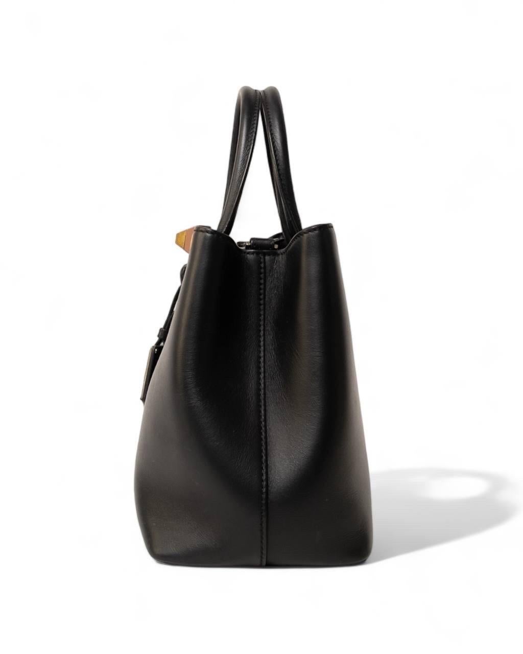 Borsa a Spalla Fendi 2Jours PM Rainbow Nera For Sale 3
