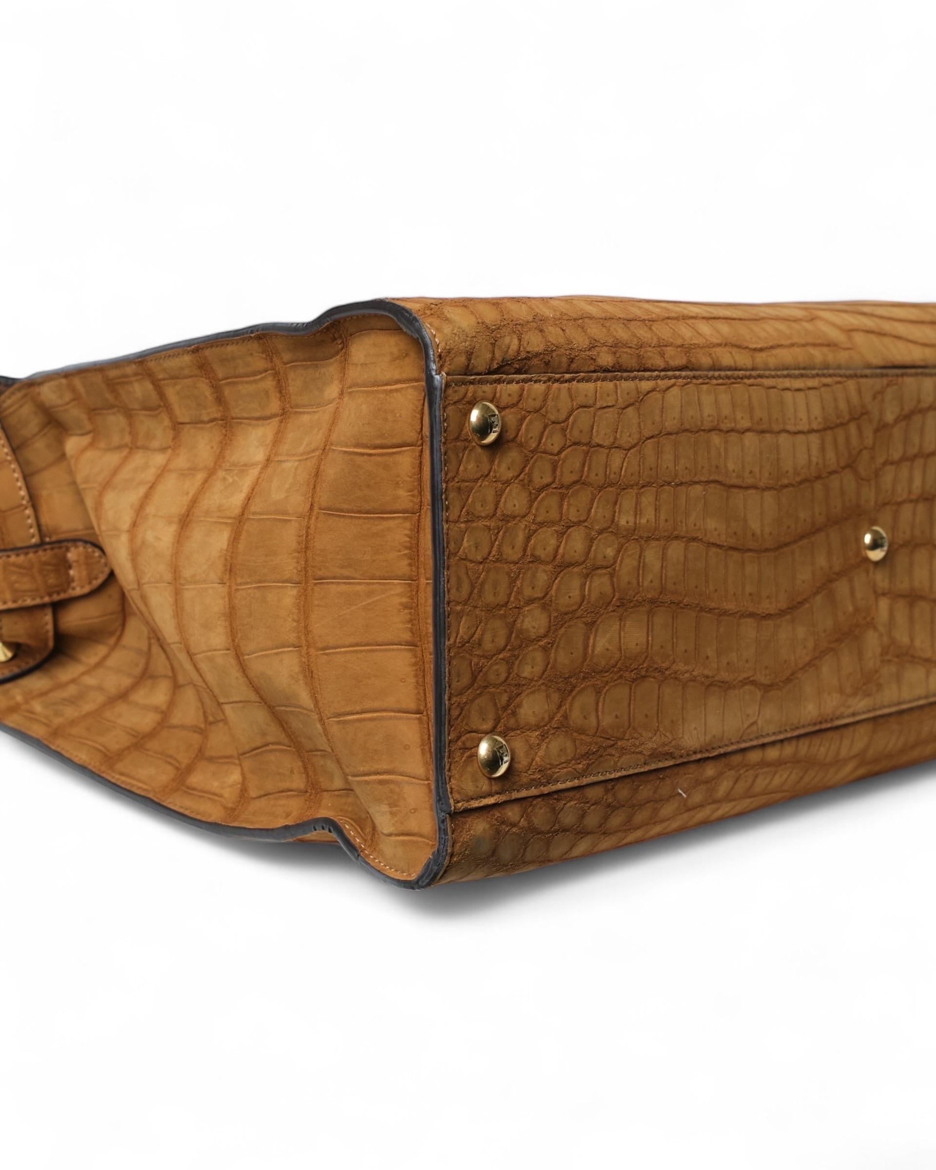 Borsa a Spalla Fendi Peekaboo Medium Cocco Gialla 6