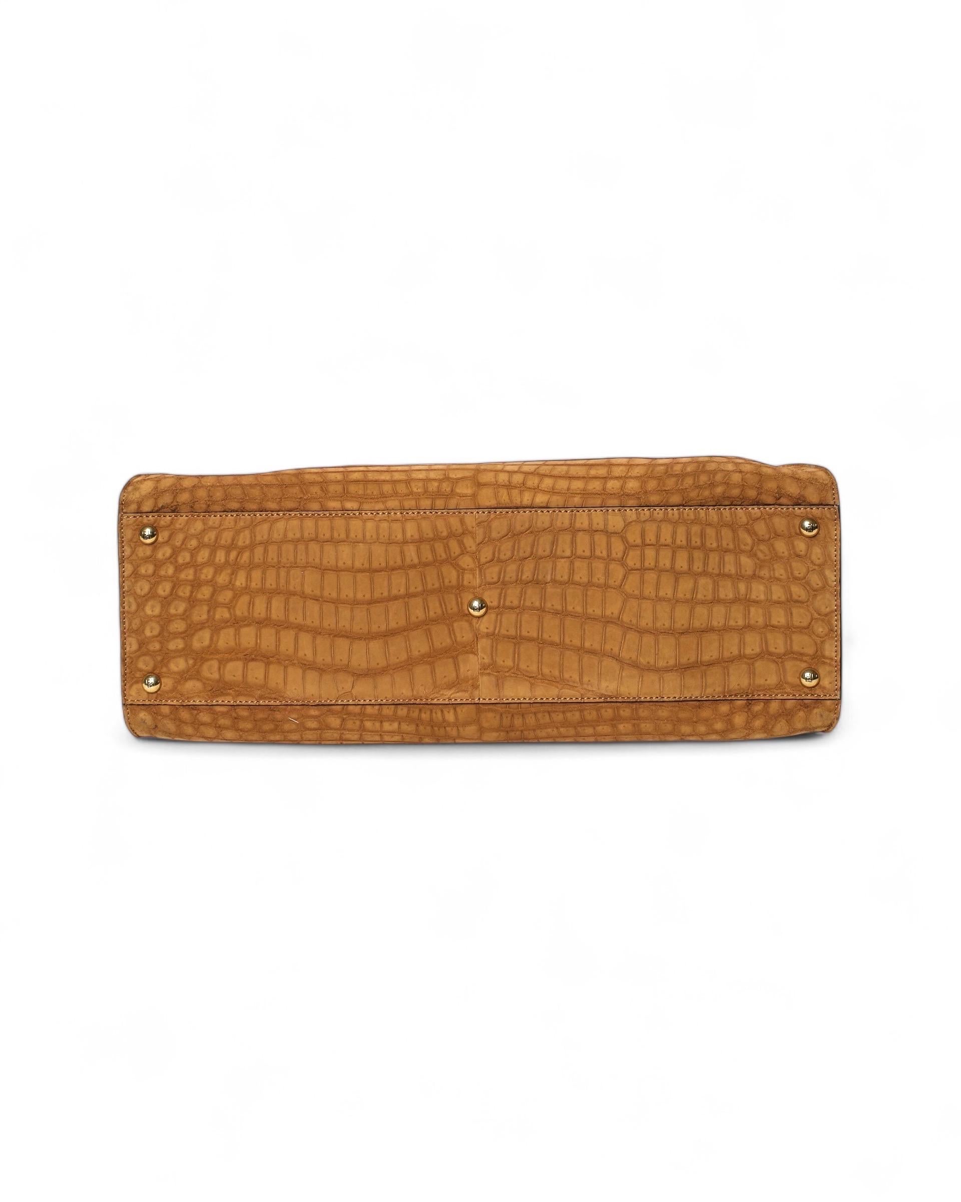 Borsa a Spalla Fendi Peekaboo Medium Cocco Gialla 7