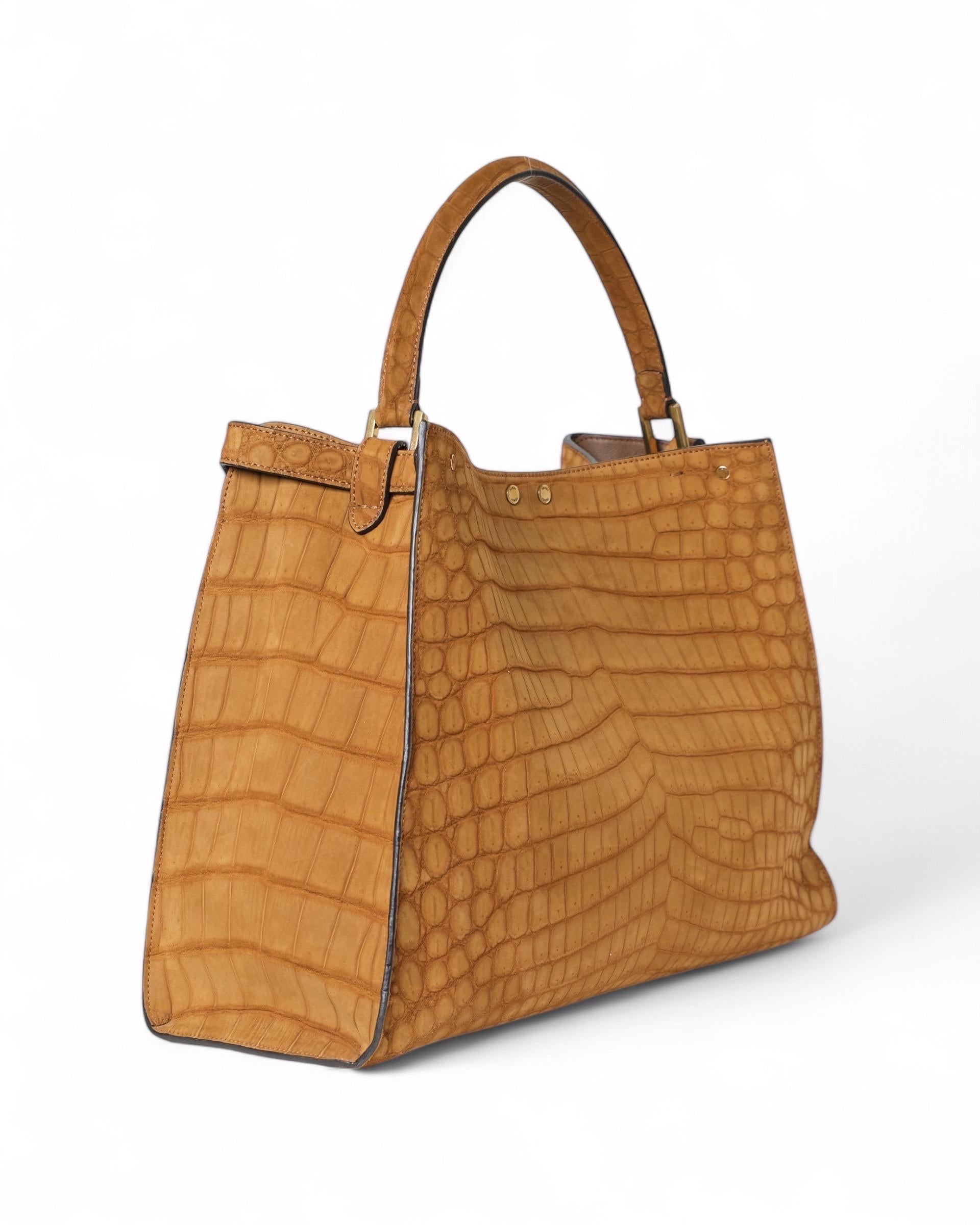 Borsa a Spalla Fendi Peekaboo Medium Cocco Gialla 1