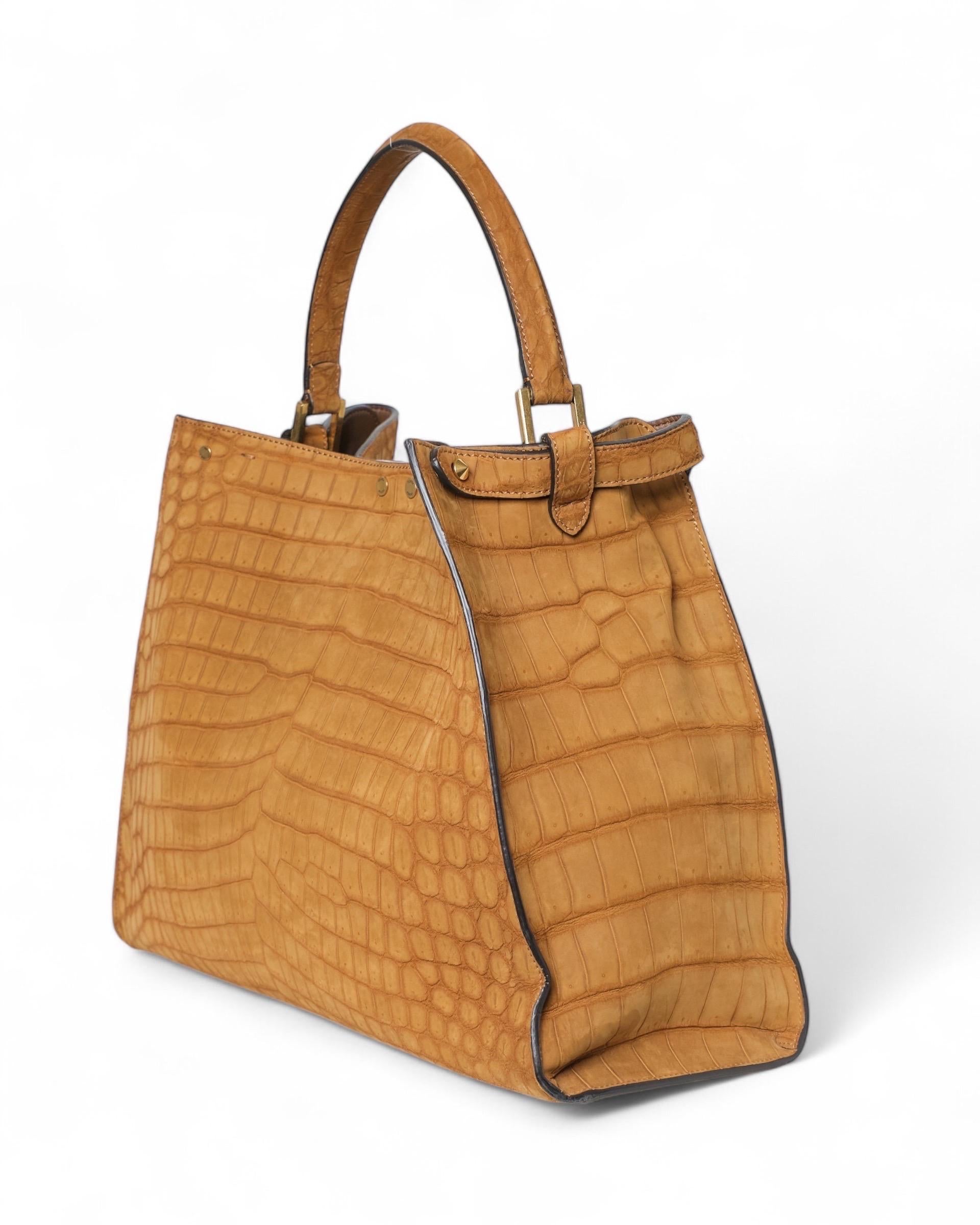 Borsa a Spalla Fendi Peekaboo Medium Cocco Gialla 2