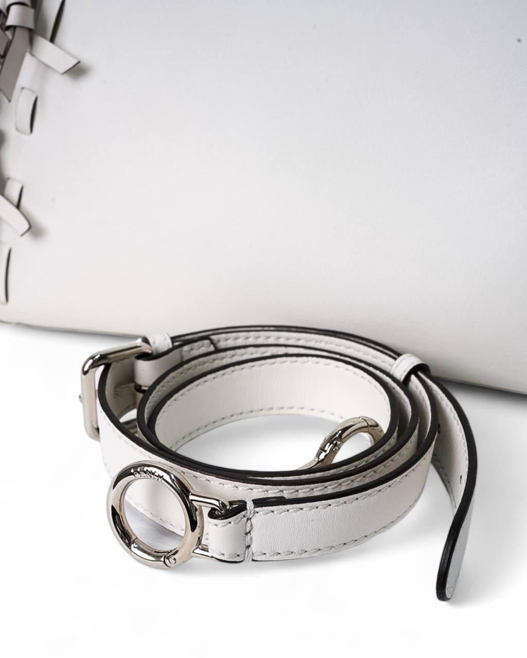 Borsa a spalla Fendi Peekaboo Medium Fiocco Bianca For Sale 5