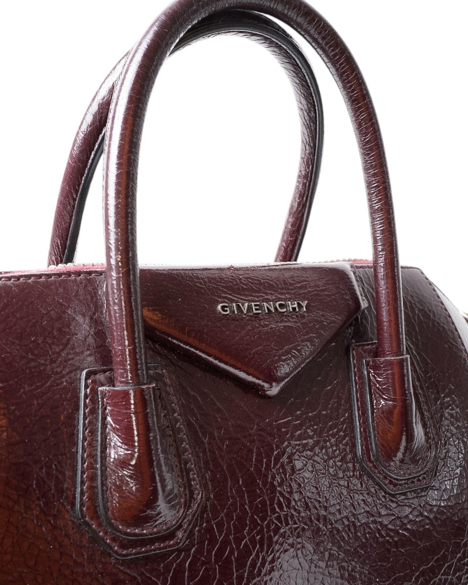 Women's Borsa a spalla Givenchy Antigona Small Lucida Borgogna